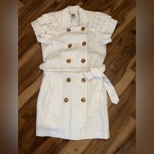 Ivy Jane Linen Blend Belted Trench Dress | Size Medium